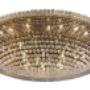 Large oval ceiling fixture composed of faceted hand cut Egyptian lead crystals on a brass frame, approx. 72” x 36”. Large oval ceiling fixture composed of faceted hand cut Egyptian lead crystals on a brass frame, approx. 72” x 36”.