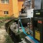 Raypak Natural Gas Pool Heater installed in Wasaga Beach with underground gas piping trenched beside above-ground pool. Raypak Natural Gas Pool Heater installed in Wasaga Beach with underground gas piping trenched beside above-ground pool.