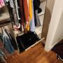 Laundry hamper in reach in closet Laundry hamper in reach in closet