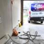Our team starting the installation for an EV charging station. Our team starting the installation for an EV charging station.