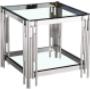 Silver Side Table:
10mm Tempered Clear Glass
Stainless Steel Base
21.5? x 21.5? x 21.5? H Silver Side Table:
10mm Tempered Clear Glass
Stainless Steel Base
21.5? x 21.5? x 21.5? H