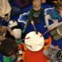 We'll play two maracas and bang on the drum, get out the parachute and have some fun, we're growing together and having fun \@ Jump into Music! We'll play two maracas and bang on the drum, get out the parachute and have some fun, we're growing together and having fun \@ Jump into Music!