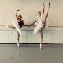 Eden Litnosky and Sylvie Swanson working on their poses after ballet class. Eden Litnosky and Sylvie Swanson working on their poses after ballet class.