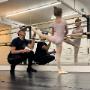 Miguel Nguyen, NID's Ballet Master, teaching NID's Junior student, Koraline Davis, on proper ballet posture. Miguel Nguyen, NID's Ballet Master, teaching NID's Junior student, Koraline Davis, on proper ballet posture.
