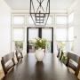 Cellular shades in a neutral dining room. Cellular shades in a neutral dining room.