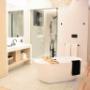 Suite 1 with soaking tub and walk-in shower. Suite 1 with soaking tub and walk-in shower.