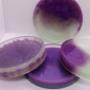 purple rimmed resin coasters, set of 4 purple rimmed resin coasters, set of 4