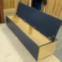 Hale Navy bench with soft down lid. A part of a kitchen banquette. Hale Navy bench with soft down lid. A part of a kitchen banquette.