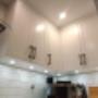 built-in LED puck lights in super slim light valance. built-in LED puck lights in super slim light valance.