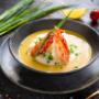 Lobster Bisque with Cognac Cream and Chive Oil Lobster Bisque with Cognac Cream and Chive Oil