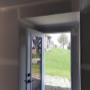 Back door with dropped ceiling to cover duct work. Back door with dropped ceiling to cover duct work.