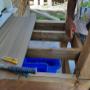 Small deck to new back door for upper unit. Small deck to new back door for upper unit.