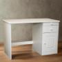 This White Solid Wood Study Desk blends style and function with metal-glide drawers and full-extension slides. This White Solid Wood Study Desk blends style and function with metal-glide drawers and full-extension slides.