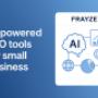 This clean, professional 2D graphic is designed to promote Frayze Technologies Inc.’s AI-driven SEO services. It visually communicates the power of automation and analytics in helping small businesses improve their online visibility.
🔹 Design Details:
Left Side:
Bold, white text on a smooth blue gradient reads:
“AI-powered SEO tools for small business”
The message is simple, targeted, and highly relevant to Frayze’s audience.
Right Side Graphic (UI-style Card):
Labeled with the FRAYZE logo in bold at the top.
Centered in the card are several interconnected SEO/AI-themed icons:
A brain-shaped cloud with "AI" inside
A bar graph with an upward arrow (SEO performance)
A magnifying glass (search intent)
A pie chart (analytics)
A globe (web presence/local/global SEO)
Icons are outlined in blue with minimalist lines connecting them, reinforcing the idea of integrated tools and intelligent workflows. This clean, professional 2D graphic is designed to promote Frayze Technologies Inc.’s AI-driven SEO services. It visually communicates the power of automation and analytics in helping small businesses improve their online visibility.
🔹 Design Details:
Left Side:
Bold, white text on a smooth blue gradient reads:
“AI-powered SEO tools for small business”
The message is simple, targeted, and highly relevant to Frayze’s audience.
Right Side Graphic (UI-style Card):
Labeled with the FRAYZE logo in bold at the top.
Centered in the card are several interconnected SEO/AI-themed icons:
A brain-shaped cloud with "AI" inside
A bar graph with an upward arrow (SEO performance)
A magnifying glass (search intent)
A pie chart (analytics)
A globe (web presence/local/global SEO)
Icons are outlined in blue with minimalist lines connecting them, reinforcing the idea of integrated tools and intelligent workflows.